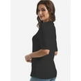 thumbnail image 2 of Women's V Neck Basic Summer Casual Elbow Length T Shirts, 2 of 4