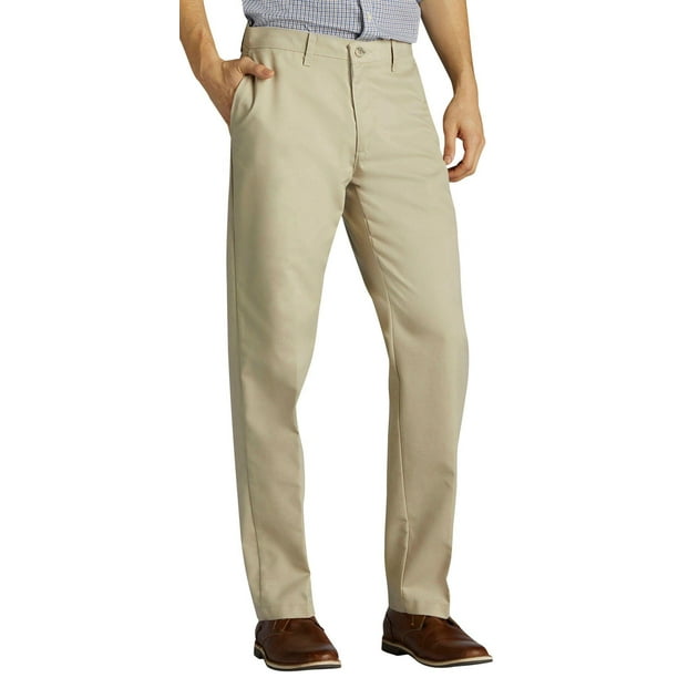 lee men's total freedom stretch relaxed fit flat front pant