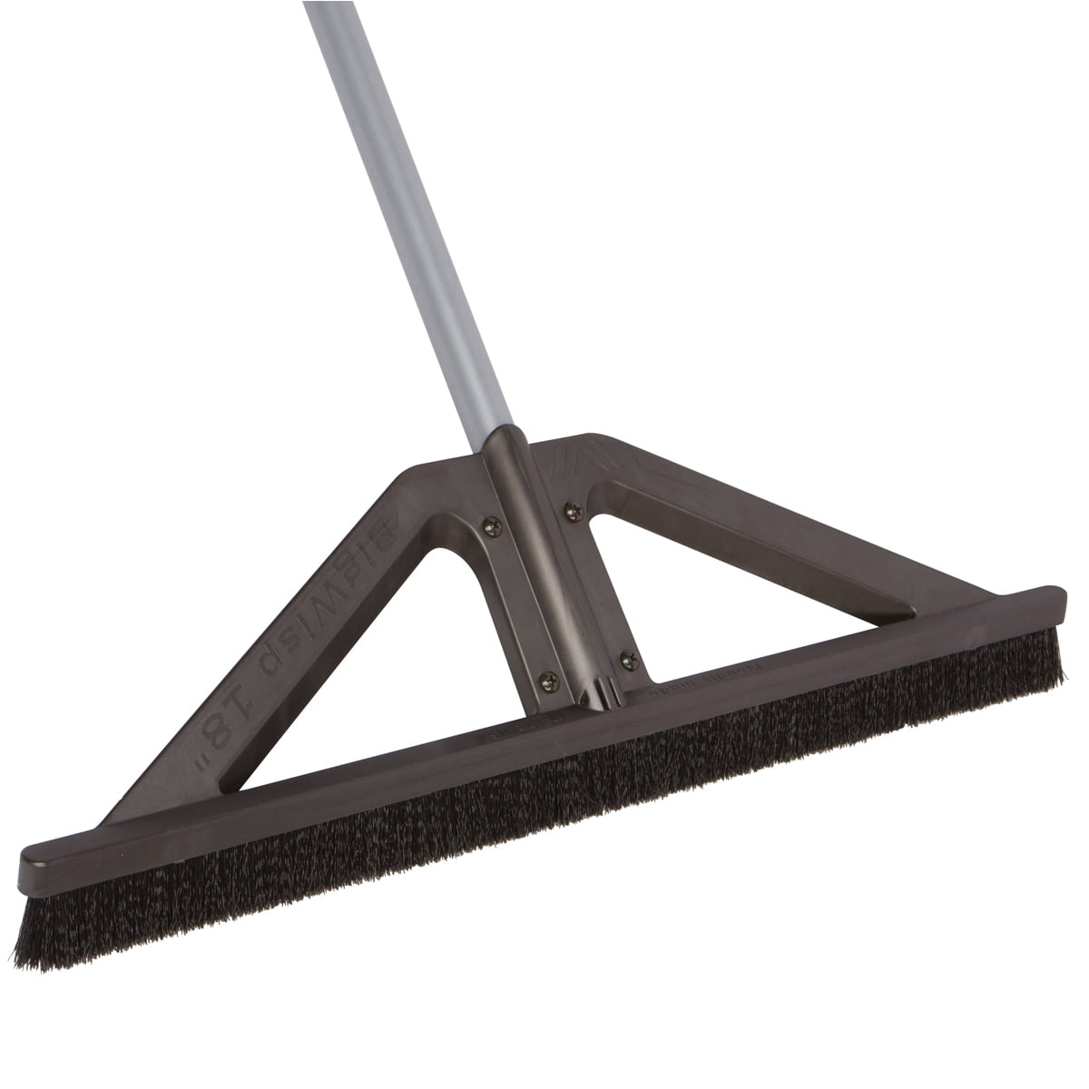 Gray, 24 Stiff Bristle Seal Technology and Adjustable Handle bigWISP Lightweight Push Broom Outdoor Indoor Multi-Surface 