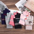 thumbnail image 3 of Eoperou 1 Pair Winter Women Gloves Thicken Ridding Gloves Soft Cartoon Deer Pattern Knitted Gloves for Daily Life Christmas, 3 of 7