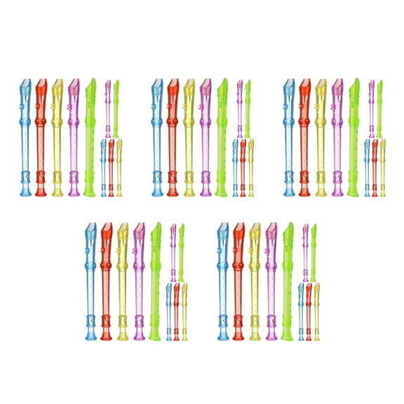 OUNONA 50 pcs Translucent Kids Recorder 6 Hole Music Recorder Plastic Beginner Recorder Instrument Mini Descant Recorder for School