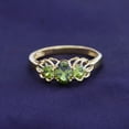 thumbnail image 3 of AFFY Oval Shape Simulated Green Peridot Three Stone Ring in 14k Yellow Gold Over Sterling Silver Ring Size - 4.5, 3 of 6