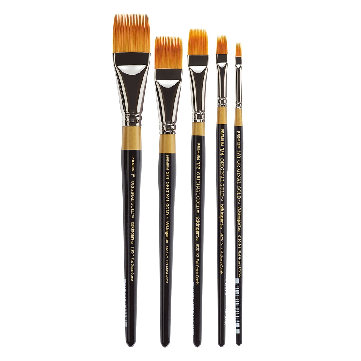 Original Gold&reg; 9120 Rake&trade; Premium Golden Taklon Brushes, Set of 5