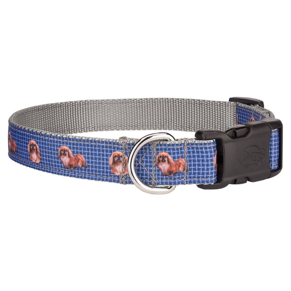 Country Brook Petz® Deluxe Blue Pekingese Ribbon Collar Limited Edition, Large