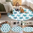 thumbnail image 5 of Coastal Sea Turtle Round Area Rug 4Ft Washable Circle Rugs for Bedroom Dining Room, Nautical Turquoise Ocean Creatures Non-Slip Carpet Floor Mats Indoor Outdoor Carpet Runner Aesthetic Home Decor, 5 of 8