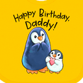 thumbnail image 4 of Inktastic Happy Birthday, Daddy Cute Penguins Boys or Girls Baby Bib, 4 of 4