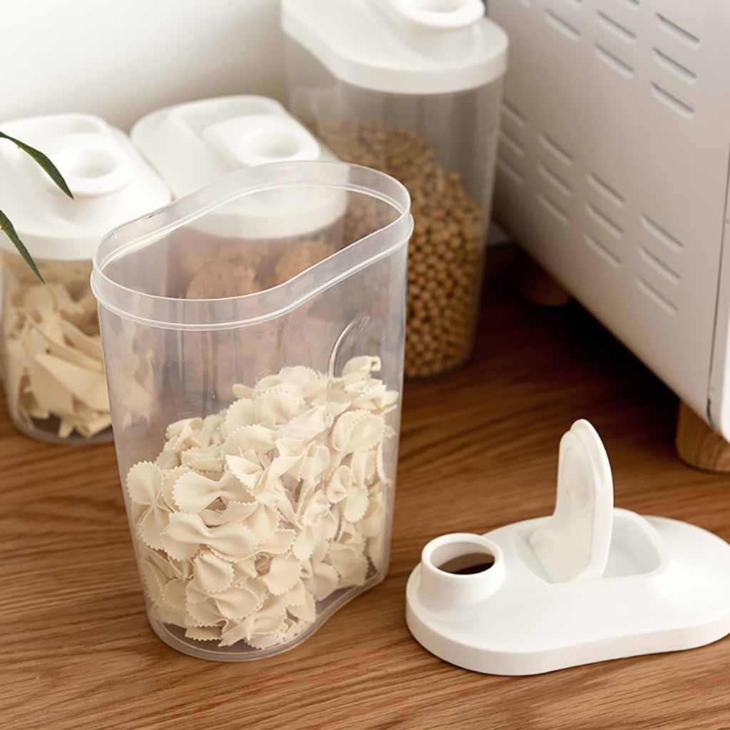 SLYNSHome Cereal Containers Storage,50 oz Airtight Large Dry Food Storage Containers with Pouring Spout BPA Free Dispenser Plastic Bin,for Flour and Grain Coffee Kitchen Storage Gadget