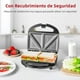 thumbnail image 4 of Sandwichera Eléctrica Antiadherente 750w Kimhi Rápido Calentamiento Placas Doble Para 2 Sandwiches Fácil De Usar Diseño Práctico Y Portatil Ideal Para Desayunos, Oficina O Cocina Color Negro, 4 of 7