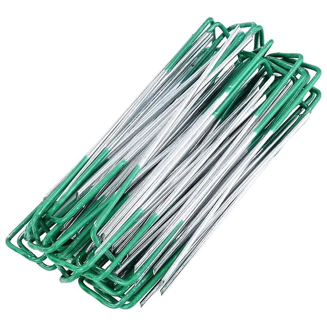 50pcs Landscape Stakes Metal U-shaped Stakes Grass Anchoring Fabric Fixing Stakes