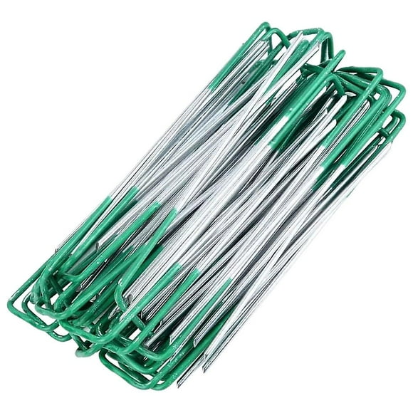 50pcs Landscape Stakes Metal U-shaped Stakes Grass Anchoring Fabric Fixing Stakes