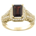 thumbnail image 1 of 14K Yellow Gold Natural Garnet Ring Octagon 8x6mm Diamond Accent, size 5, 1 of 4