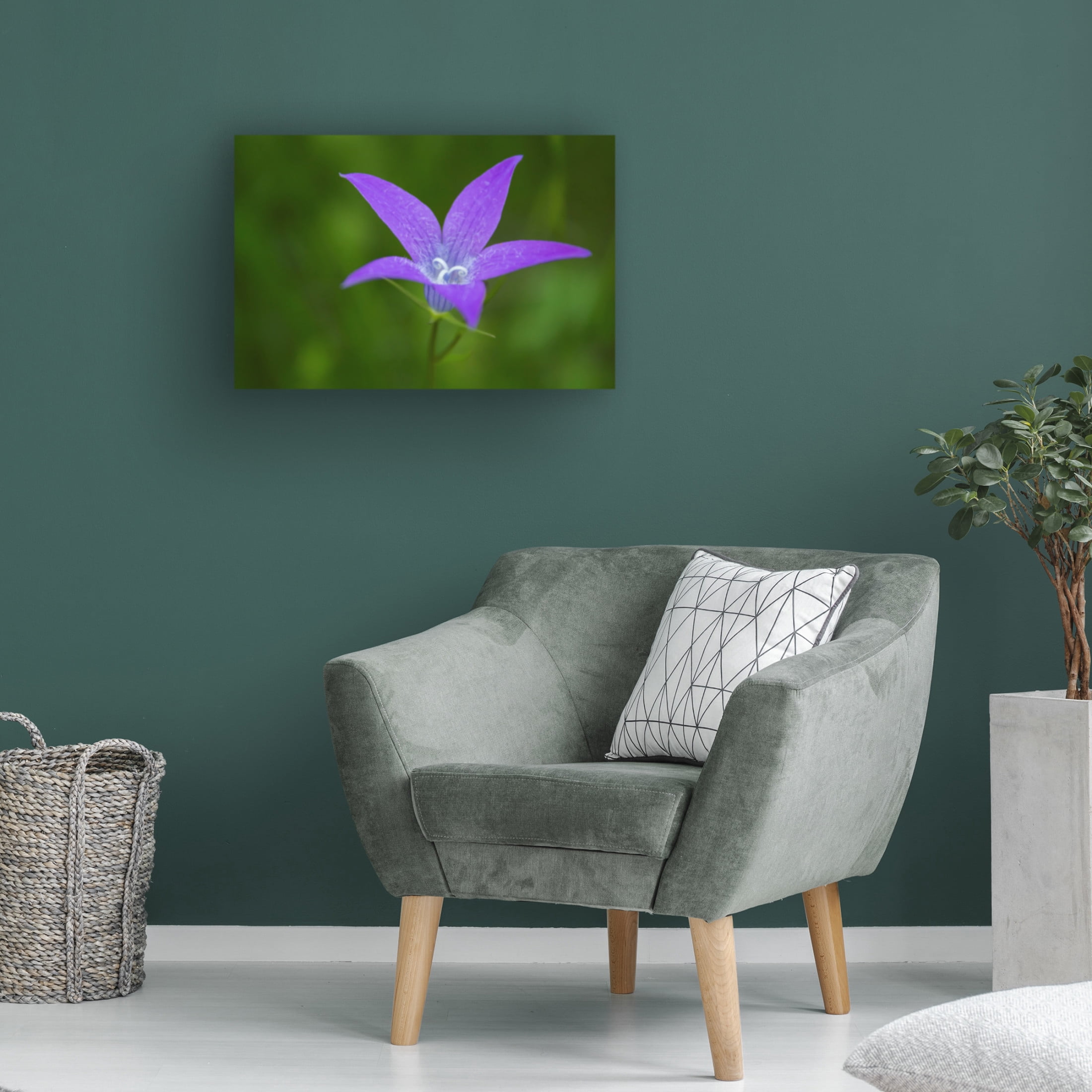 Canvas Wall Art - Mihalcea Bogdan 'Violet Flower' Wall Art for Living Room, Bedroom, or Office Décor by Trademark Fine Art - 32 x 22 Inches