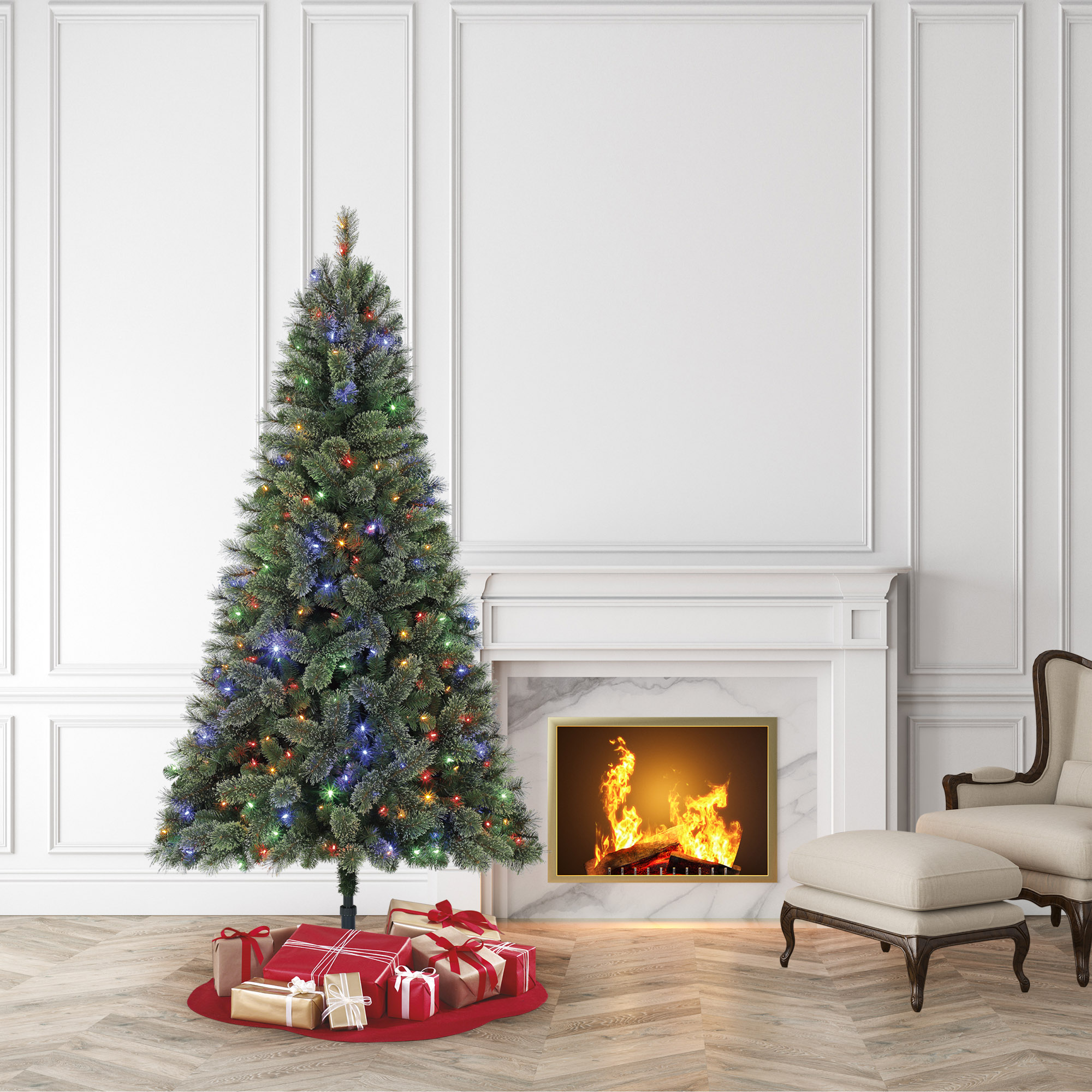 Holiday Time Pre-Lit 7.5' Liberty Pine Artificial Christmas Tree, Color Changing-Lights - image 3 of 15
