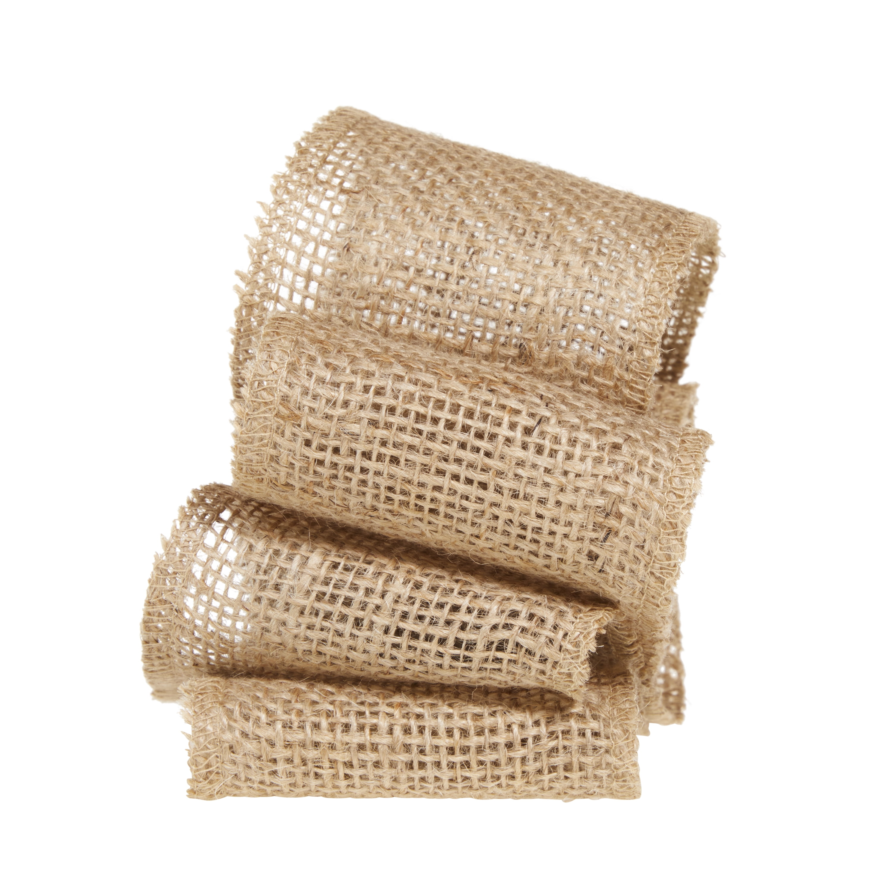 (2 pack) Love, Laugh, Craft Burlap Roll Precut Jute Naturalistic Needlework Fabric, 3" x 5-Yards, Natural Brown