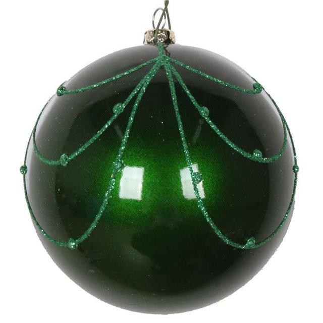 Vickerman MT194504D Rideau Pailleté Vert 4 Po. - 4 par Sac