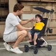 thumbnail image 5 of Beberoad Love R1 Auto-Folding Ultra Lightweight Travel Stroller for Airplane, Small Compact Strollers for Babies and Toddlers Aged 6-36 Mths, Only 11.5 lbs, Can Combine into a Double Stroller, Black, 5 of 7