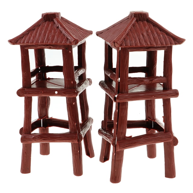 2x Modelo niatura Torre de Vigilancia 18 cm de Alto para Modelismo Diseño de Paisaje Sunnimix Torre de vigilancia militar