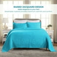 thumbnail image 2 of Superior Geometric Fret Cotton Bedspread and Sham Set, 2-Piece Decorative Breathable Bedspreads, Twin, Peacock Blue, 2 of 9