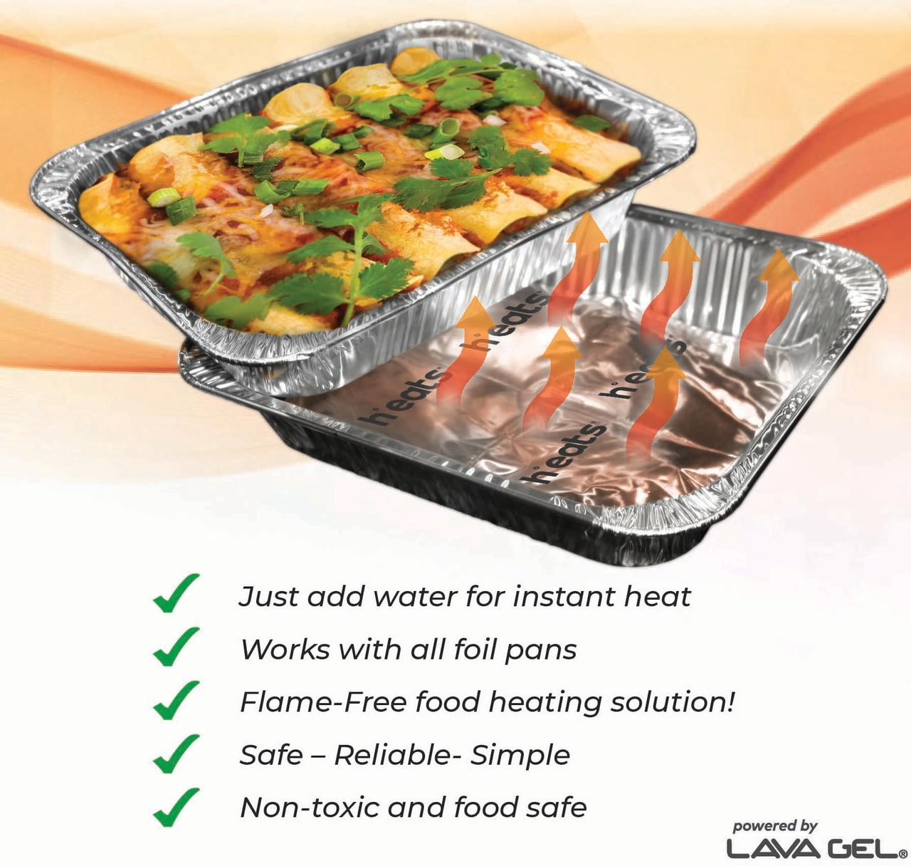 Half-pan self-heating food warming pads - 2 pack – H°eats