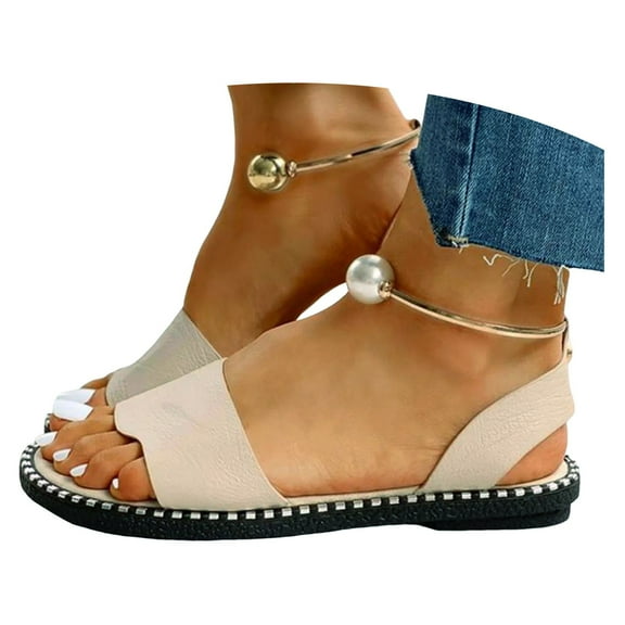 Mepaouo Flat Sandals for Women Comfortable Walking Footbed Summer Beach Shoes with Arch Support