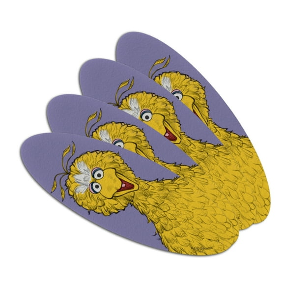 Sesame Street Vintage Big Bird Double-Sided Oval Nail File Emery Board Set 4 Pack