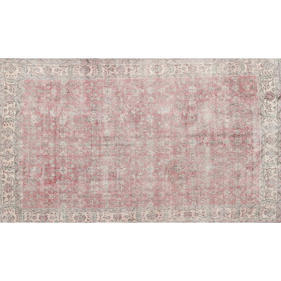 Ahgly Company Indoor Rectangle Traditional Rose Gold Pink Persian Area Rugs, 3' x 5'