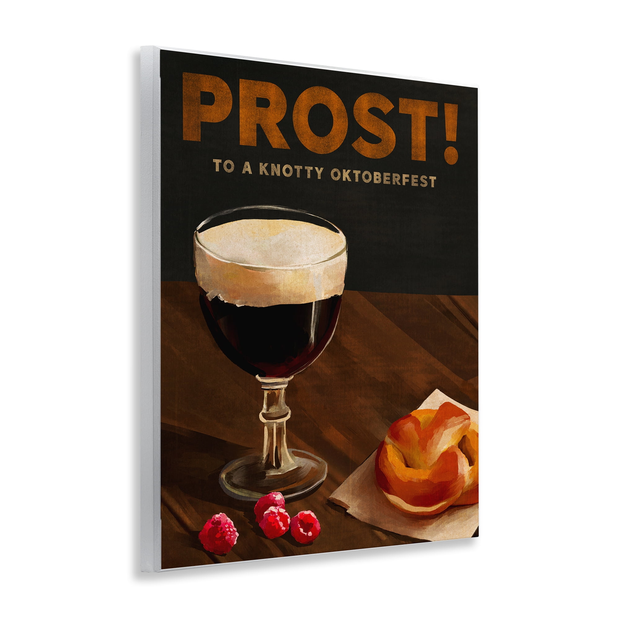 Stupell Industries Prost Beer & Pretzel Food & Beverage Painting Unframed Art Print Wall Art, 11 x 14