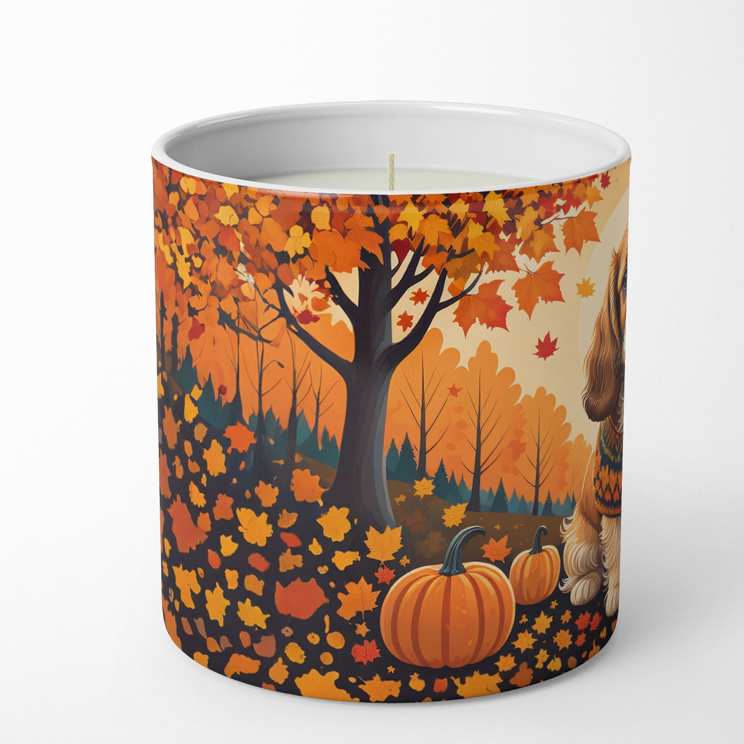Carolines Treasures DAC1038CDL 10 oz Unisex Cocker Spaniel Fall Decorative Soy Candle