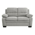 thumbnail image 3 of Pemberly Row Modern Textured Fabric Loveseat with Exposed Legs in Light Gray, 3 of 7