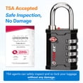 thumbnail image 3 of FORGE Zinc Die-Cast TSA Approved Lock for Heavy Duty Tool Box and Case, 1.6 inch (40mm)  Combination Padlock for Travel, Black 2PK., 3 of 9