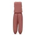 thumbnail image 6 of Chbgutlmr Womens Cotton Linen Sets Sleeveless Crew Neck Crop Tank Tops Cinch Bottom Elastic Waist Joggers Casual Loose Summer 2 Piece Outfits, 6 of 9