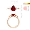 thumbnail image 5 of ANGARA Lab Grown 1.9 Ct Pear shape Ruby Three Stone Engagement Ring for Women in 14K Rose Gold (Size-9x7mm) | July Birthstone, Birthday, Anniversary, Jewelry Gift for Women | Lab-Grown Ruby Ring, 5 of 7