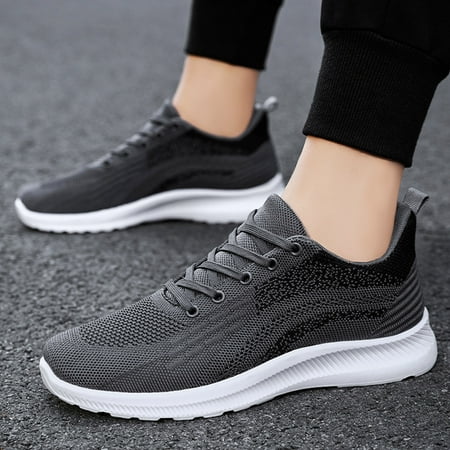 

Yolai Fashion Spring And Summer Men Sports Shoes Flat Soft Bottom Mesh Breathable Comfortable Lace Up Casuale Style