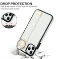thumbnail image 3 of Allytechgroup 2024 New Trendy Back Case Cover for Apple iPhone 12/ iPhone 12 Pro, Premium PU Leather Luxury Design with Ring Holder Stand Bracket Bumper Shockproof Phone Case for Girls Women, White, 3 of 8