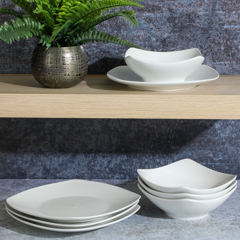 GBHOME 36-Piece Ceramic Dinnerware Set For 12 - Reactive Glaze Plates & Bowls, Dishwasher Safe
