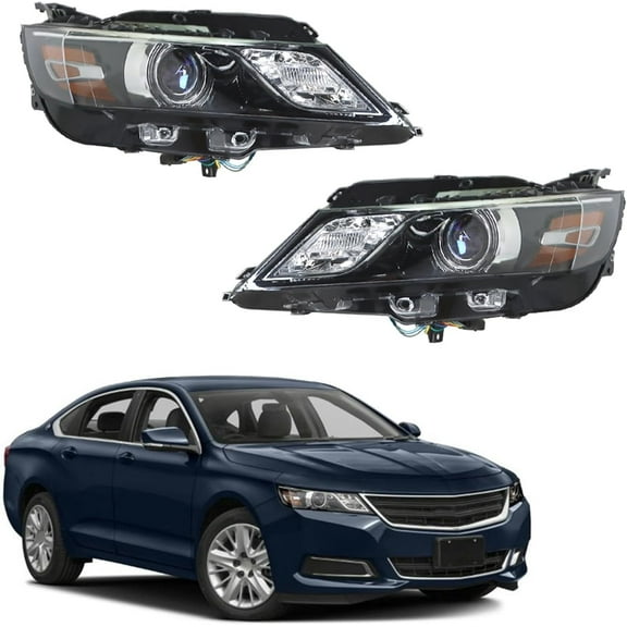 ALL-CARB Headlight Headlamp Assembly Halogen Driver and Passenger Side Replacement for Impala 2015 2016 2017 2018 2019 2020 Left LH Right RH
