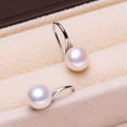 thumbnail image 4 of K-KED Elegant 925 Sterling Silver 9-10mm Freshwater Pearl Drop Hook Earrings Gift-Pink, 4 of 8
