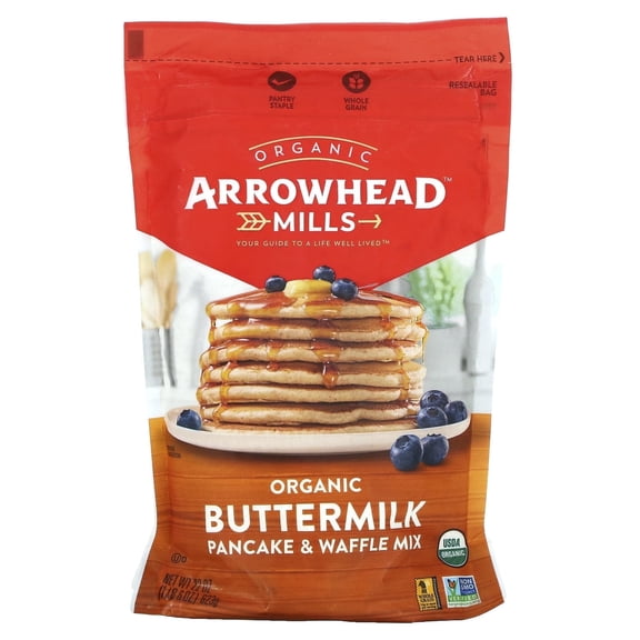 Arrowhead Mills, Organic Buttermilk Pancake & Waffle Mix, 1 lb 6 oz (623 g) Pack of 3