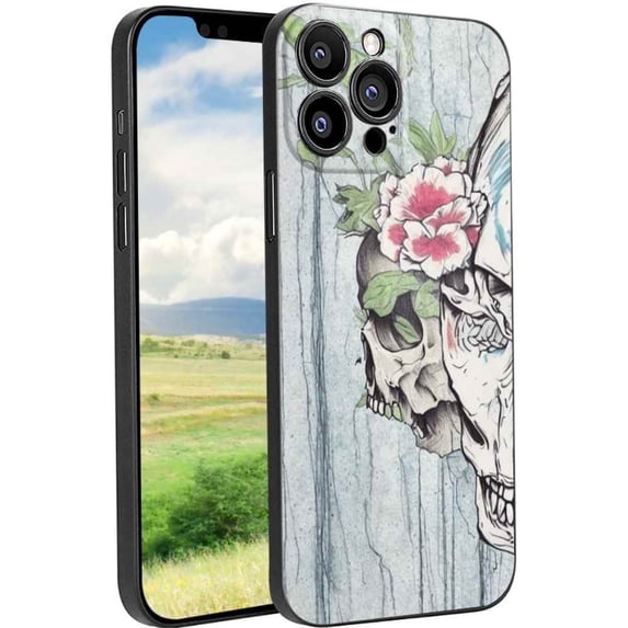 Skull-294 Phone Case, Degined for iPhone 13 Pro Case Men Women, Flexible Silicone Shockproof Case for iPhone 13 Pro