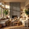thumbnail image 2 of Fahomiss Abstract Geometric Acoustic Wood Slat Wall Tiles 4-Pack 24"x24", 3D Panel, Walnut, 2 of 11
