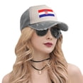 thumbnail image 6 of Croatian Flag Baseball Cap Distressed Adjustable Vintage Cotton Denim Hat for Women Men, 6 of 7