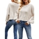 thumbnail image 4 of Lucakuins Suéter de punto para mujer, manga larga, cuello redondo, sólido, suelto, suéter cálido para otoño invierno Lucakuins  moda, 4 of 5
