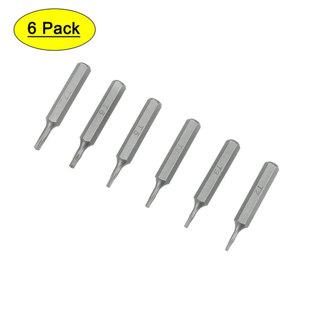 Juego de Brocas de Destornillador Uxcell 5/32 Pulgadas Vástago Hexagonal Magnético Juego de Brocas Hexagonales 28mm Longitud Kit de Destornillador S2 T2-T7 6