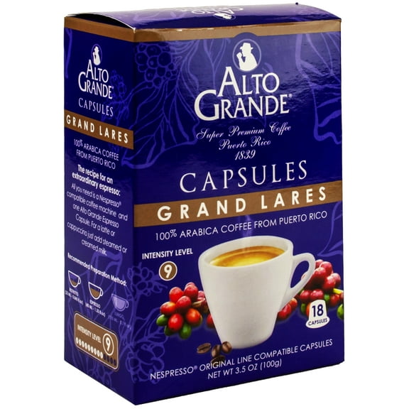 Alto Grande Arabica Coffee Capsules Grand Lares Medium Roast 18 Count
