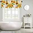 thumbnail image 5 of Retro Sunflower Kitchen Valance, Sunflower Blossoms On Vintage Newspaper Rustic Farmhouse Flower Print Blackout Short Window Curtain for Living Room Bedroom, 54x18in, 5 of 5