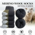 thumbnail image 2 of Merino Wool Hiking Socks for Men - 5 Pairs Thick, Warm, Thermal Winter Crew Socks for Cold Weather, 2 of 6