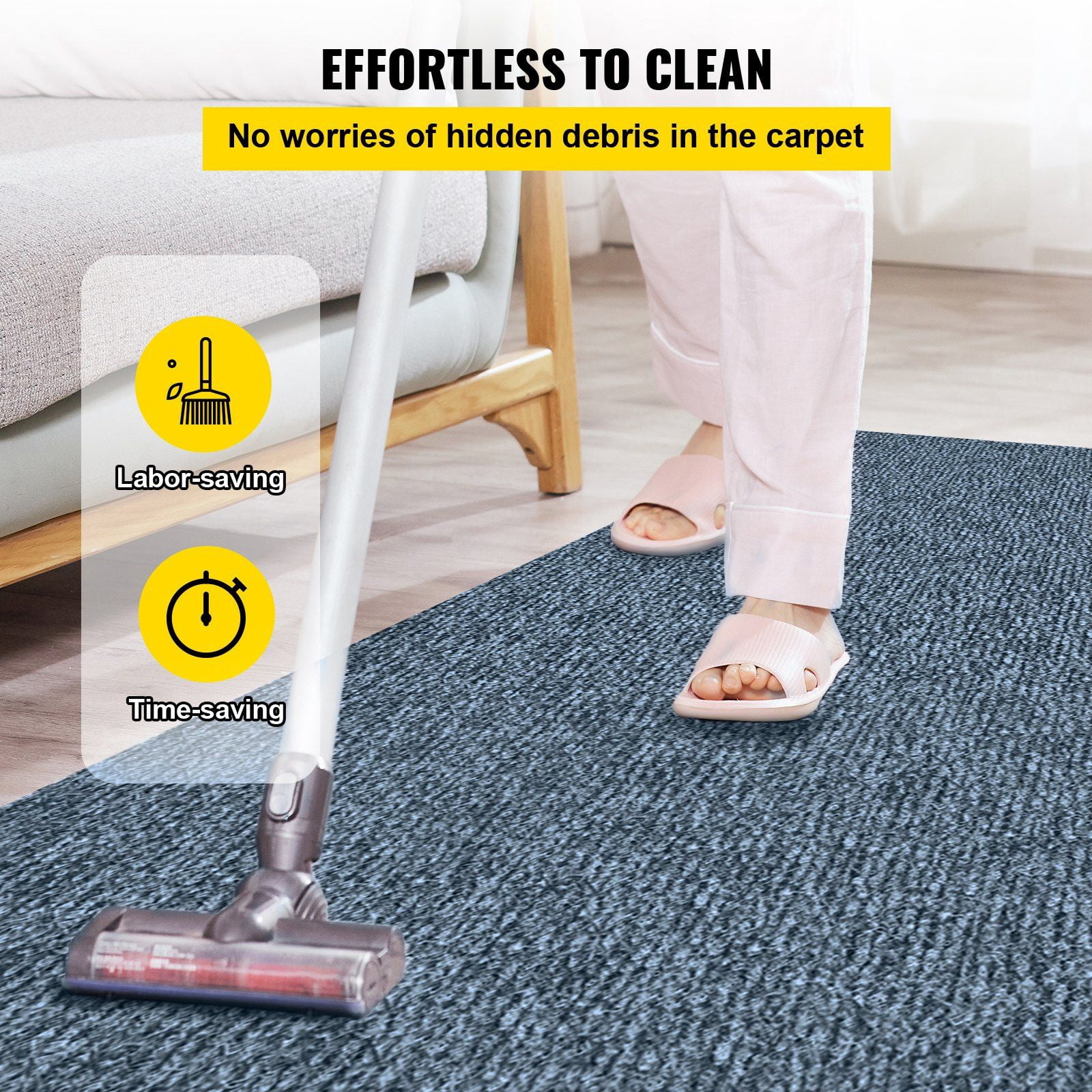 Boat Carpet Rugs Indoor Outdoor Rugs for Patio Deck Anti-Slide TPR Water-Proof Back Cut Outdoor Marine Carpeting Easy Clean Outdoor Carpet Roll, 6 ft x 13.1ft