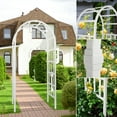 thumbnail image 3 of Zimtown 86'' Vinyl Garden Arbor PVC Arch for Wedding Party,Patio Climbing Plant, 3 of 11