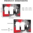 thumbnail image 4 of Sdmnsg-T Red Gray Abstract Print 2 Rocker 1 Toggle Decorative Electrical Receptacle Outlet Plates Covers for Bedroom Kitchen Farm House Decor 6.4x4.5 in, 4 of 5