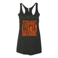 thumbnail image 2 of Straight Outta Baltimore BAL Fan | Fantasy Baseball Fans | Womens Sports Premium Tri-Blend Racerback Tank Top, Vintage Black, Large, 2 of 4